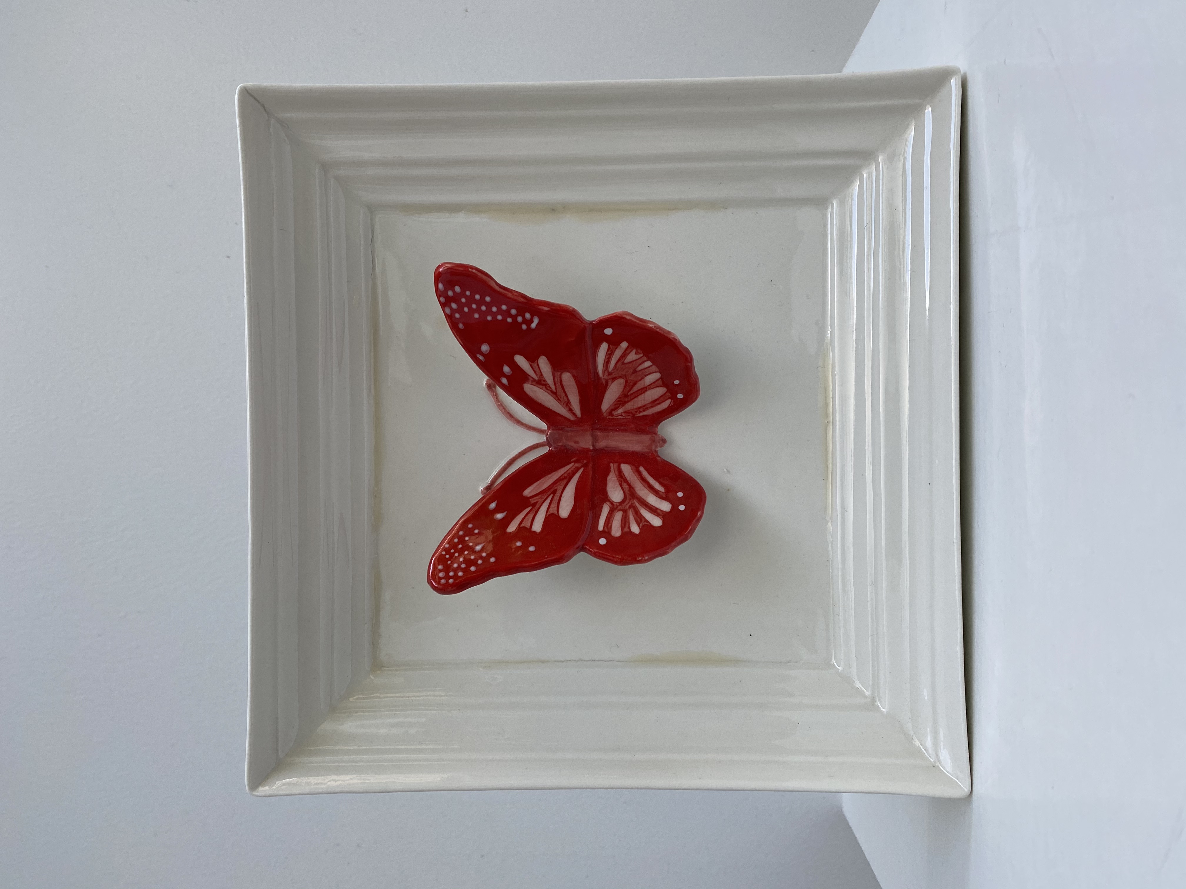 Asiatides Mural Red Butterfly Frame