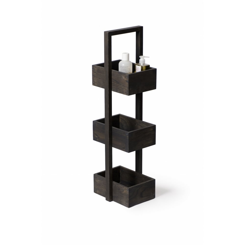 Wireworks Dark Oak Mezza 3 Tier Bathroom Caddy