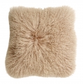 Or & Wonder Collection Tibetan Lamb Fur Cushion with Filler - Soft Pink