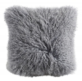 Or & Wonder Collection Tibetan Lamb Fur Cushion with Filler - Cool Grey
