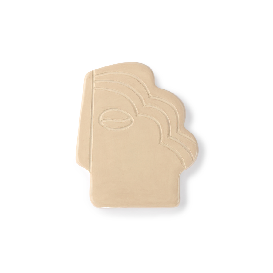 HK Living S Shiny Taupe Face Wall Ornament 