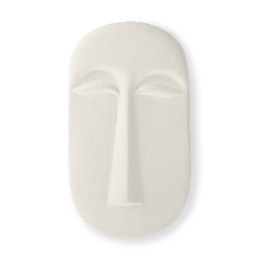 HK Living Large Matt White Mask Wall Ornament