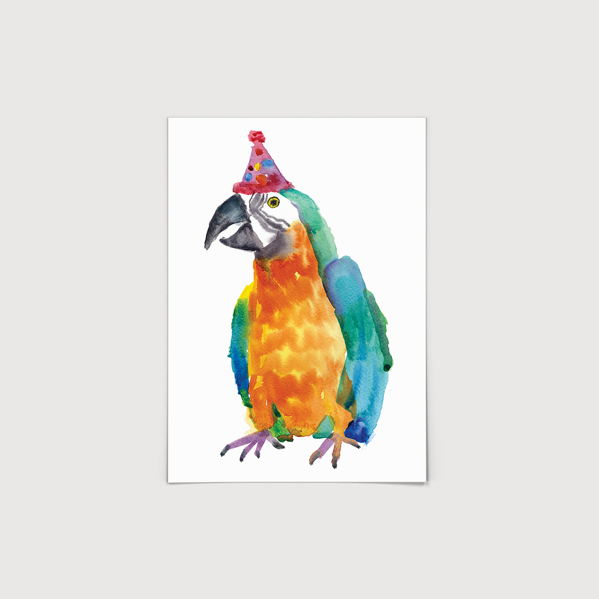 Rosie Webb  Party Parrot A4 Art Print