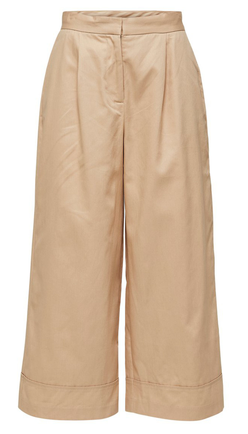 Selected Femme Curds & Whey Wave High Waist Cropped Pants