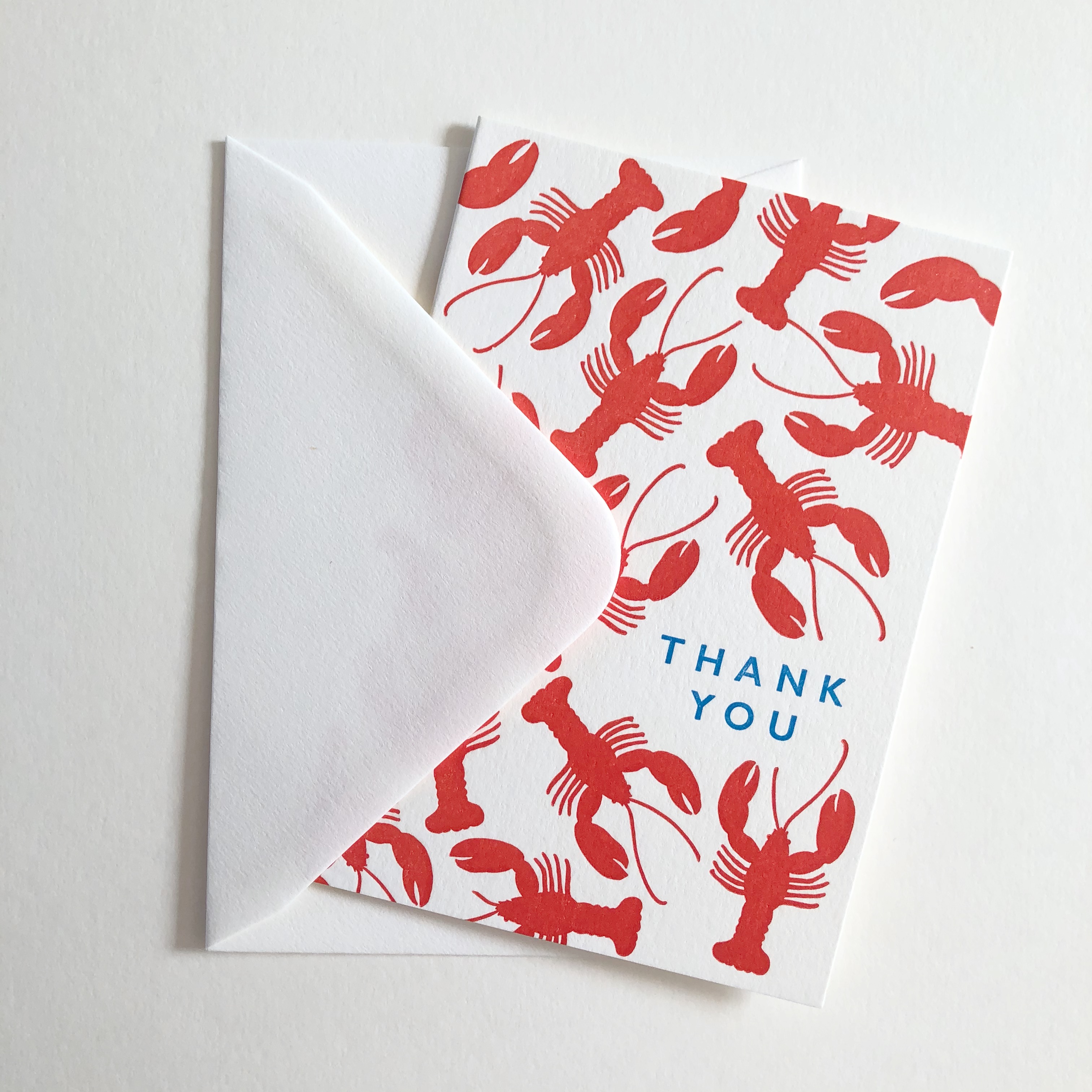 Archivist Set of 5 Lobster Thank You Letterpress Notecards