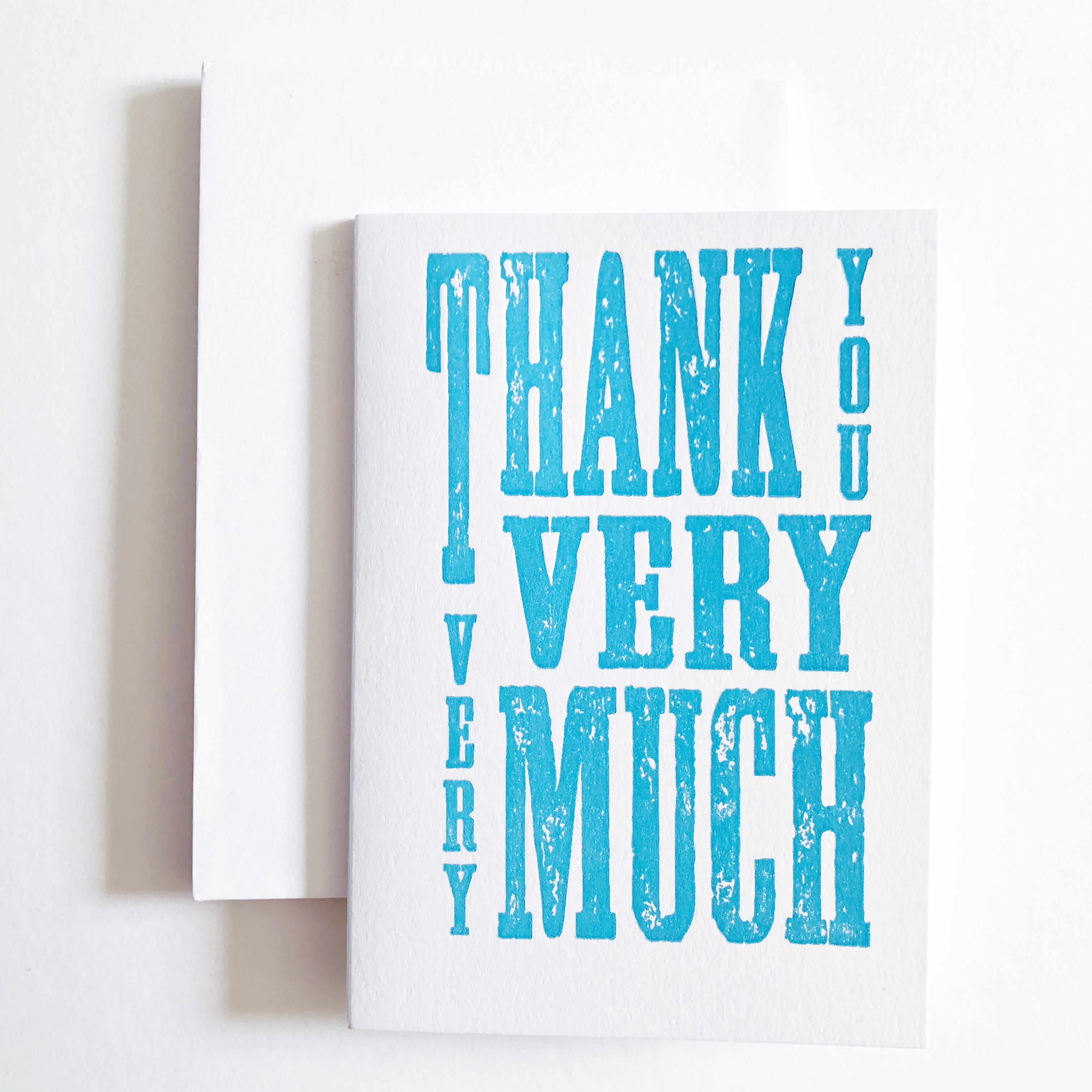 Archivist Set of 5 Blue Thank You Letterpress Notecards