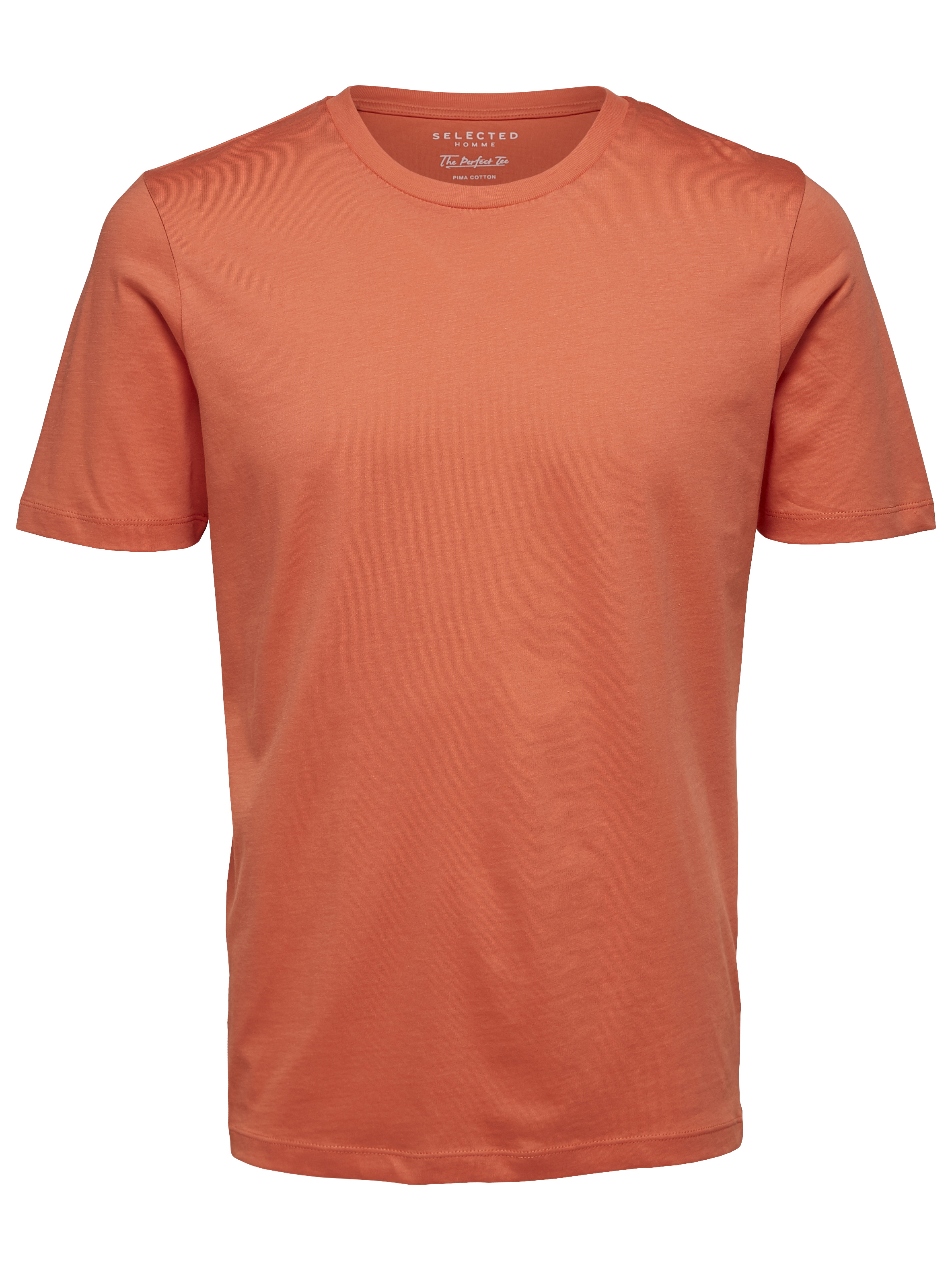 Selected Homme Coral Perfect Pima Cotton Tee