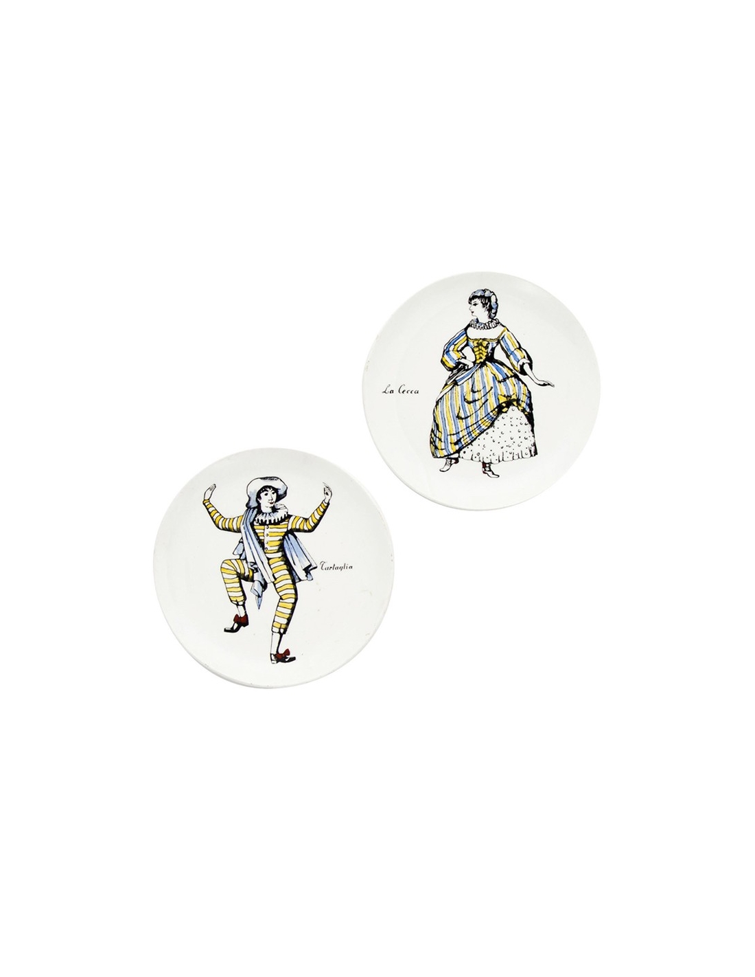 Fornasetti  Set of 2 Porcelain Maschere III Coasters