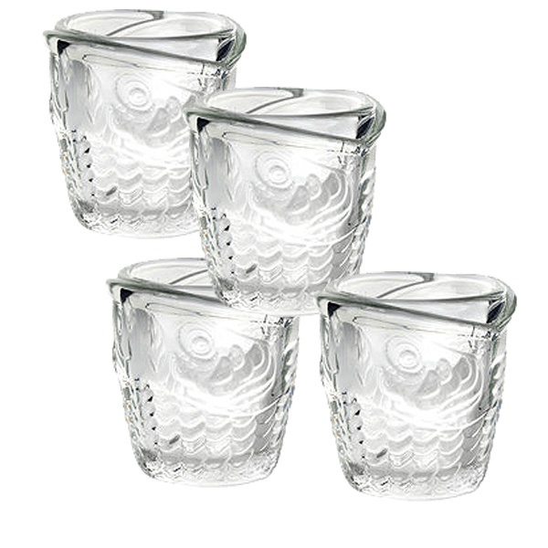 Kikkerland Design Set of 4 Fish Patterned Shot Glasses