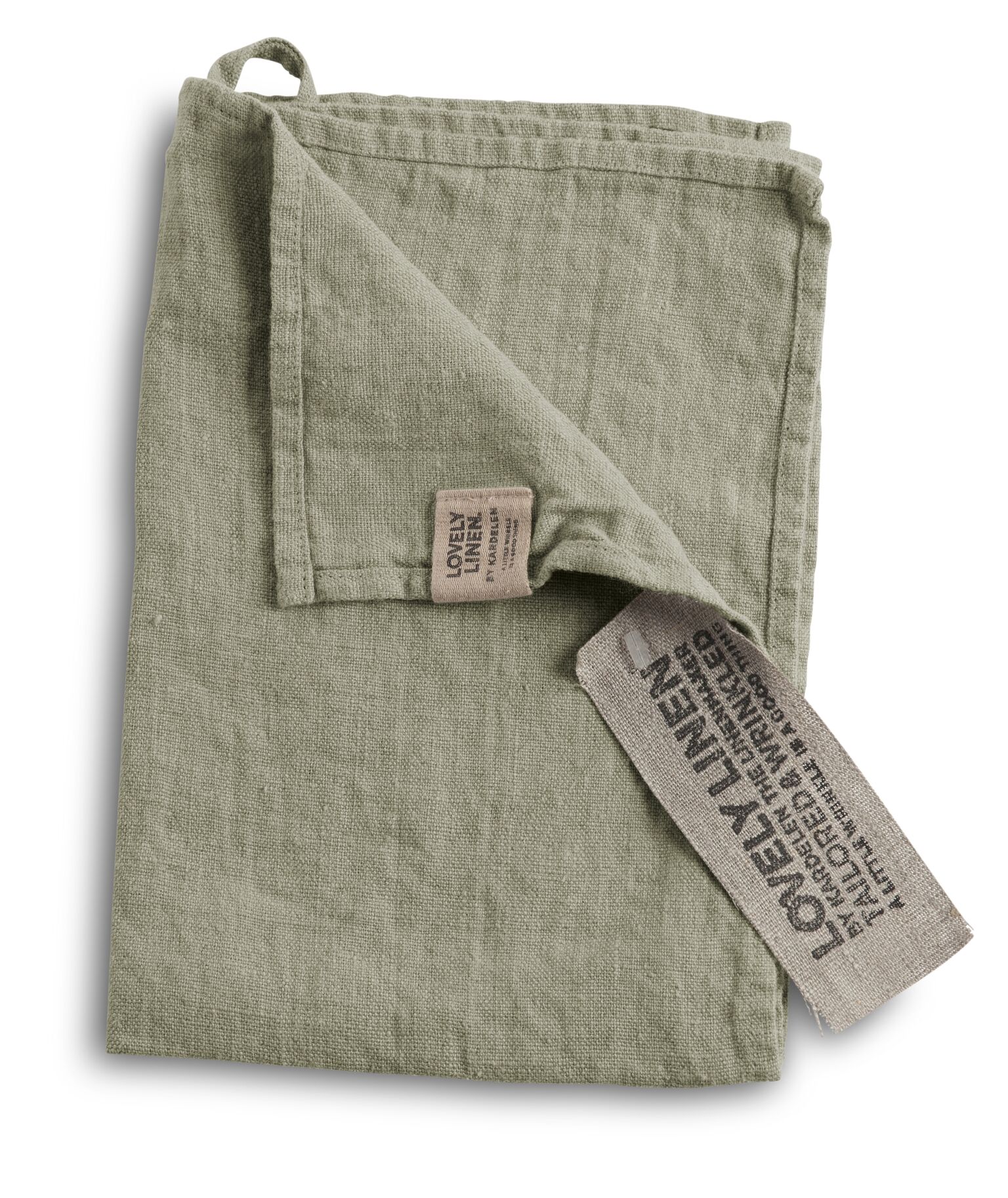 Lovely Linen 100% European linen guest towel in avocado