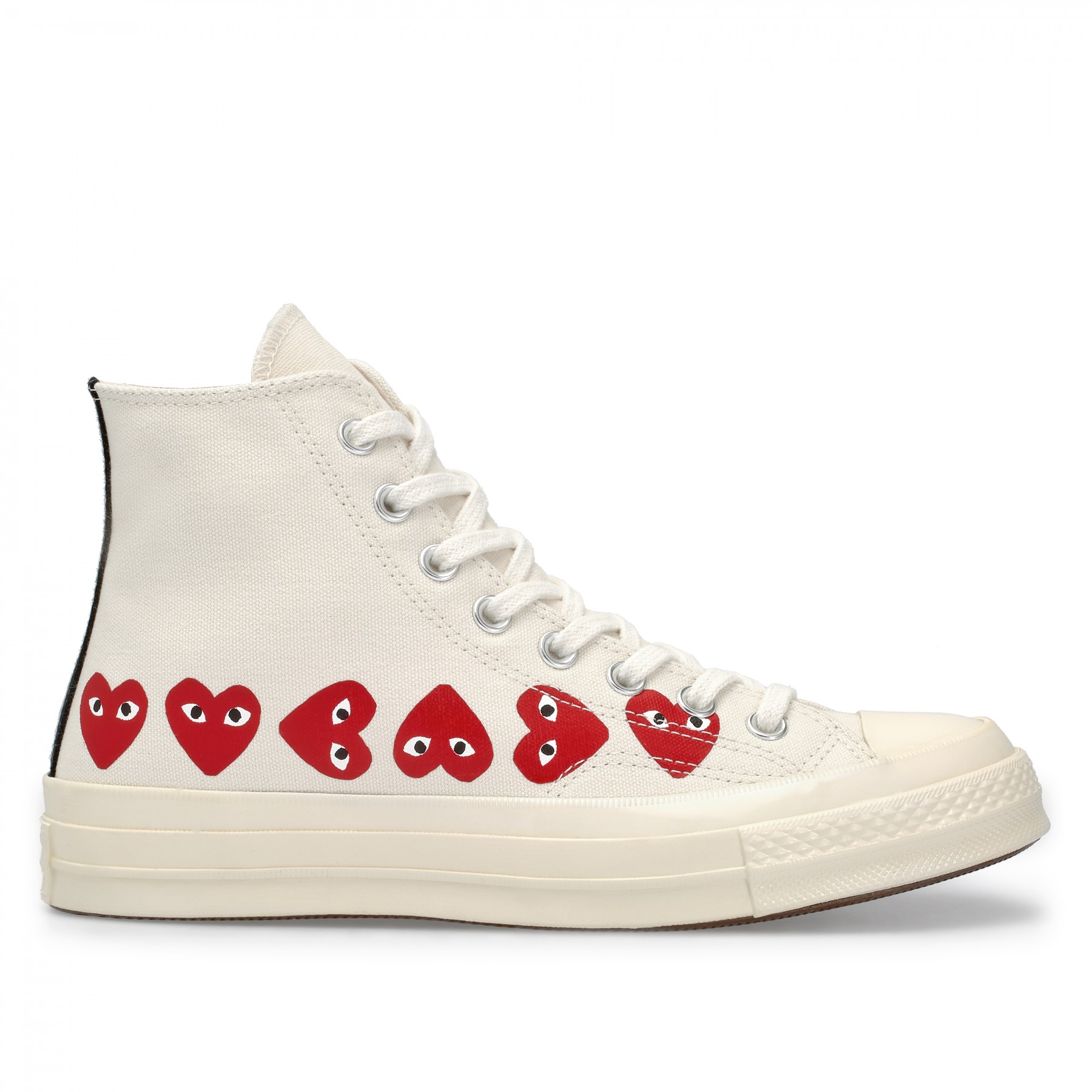 Comme Des Garcons Play X Converse Multi Red Heart Chuck Taylor All Star 70 High White Shoes