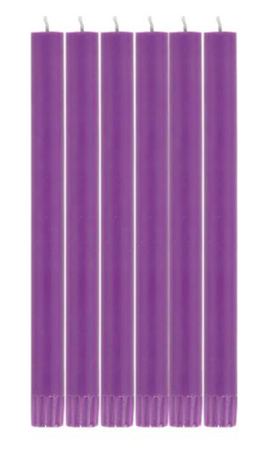 British Colour Standard Doge Purple Eco Dinner Candles 6 Per Pack