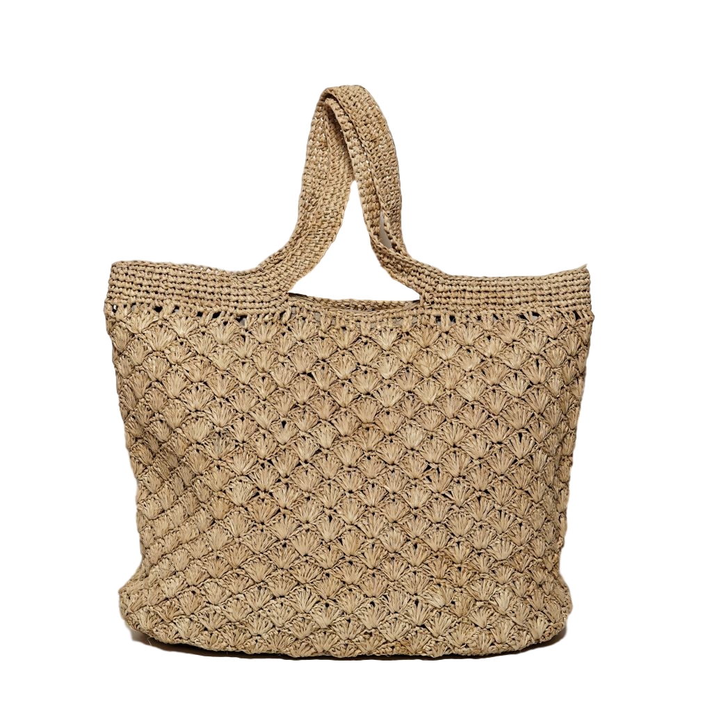 ILYOUCHA Crochet Raphia Bag With Zip