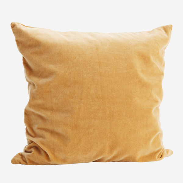 Madam Stoltz Velvet Cushion Honey