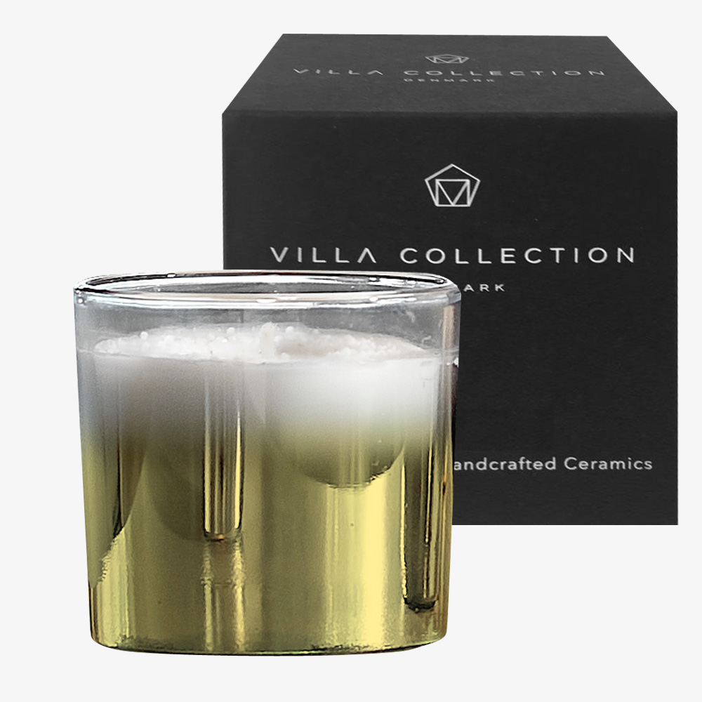 Villa Collection Fragrance Candle in Gold-Clear Glass Eucalyptus Mint