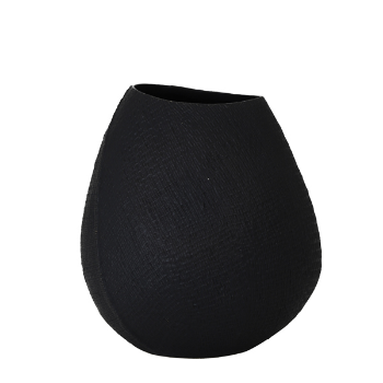 Or & Wonder Collection Medium Matt Black Textured Vase