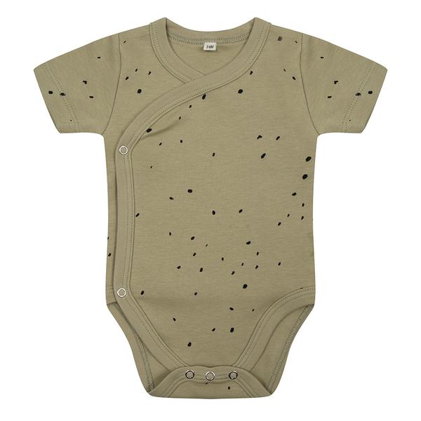 Little Indians Green Romper Korte Mouw Dots Sponge