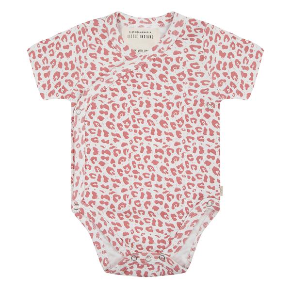 Little Indians Rose Leopard Romper Korte Mouw