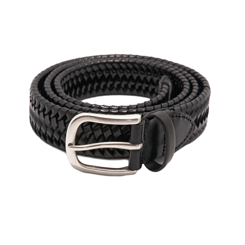 ATHISON Leather Stretch Belt - Black