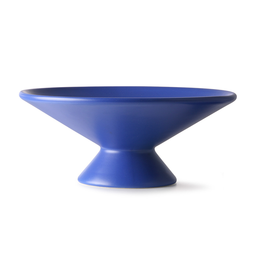 HK Living Fruit Bowl on Base Matt Cobalt