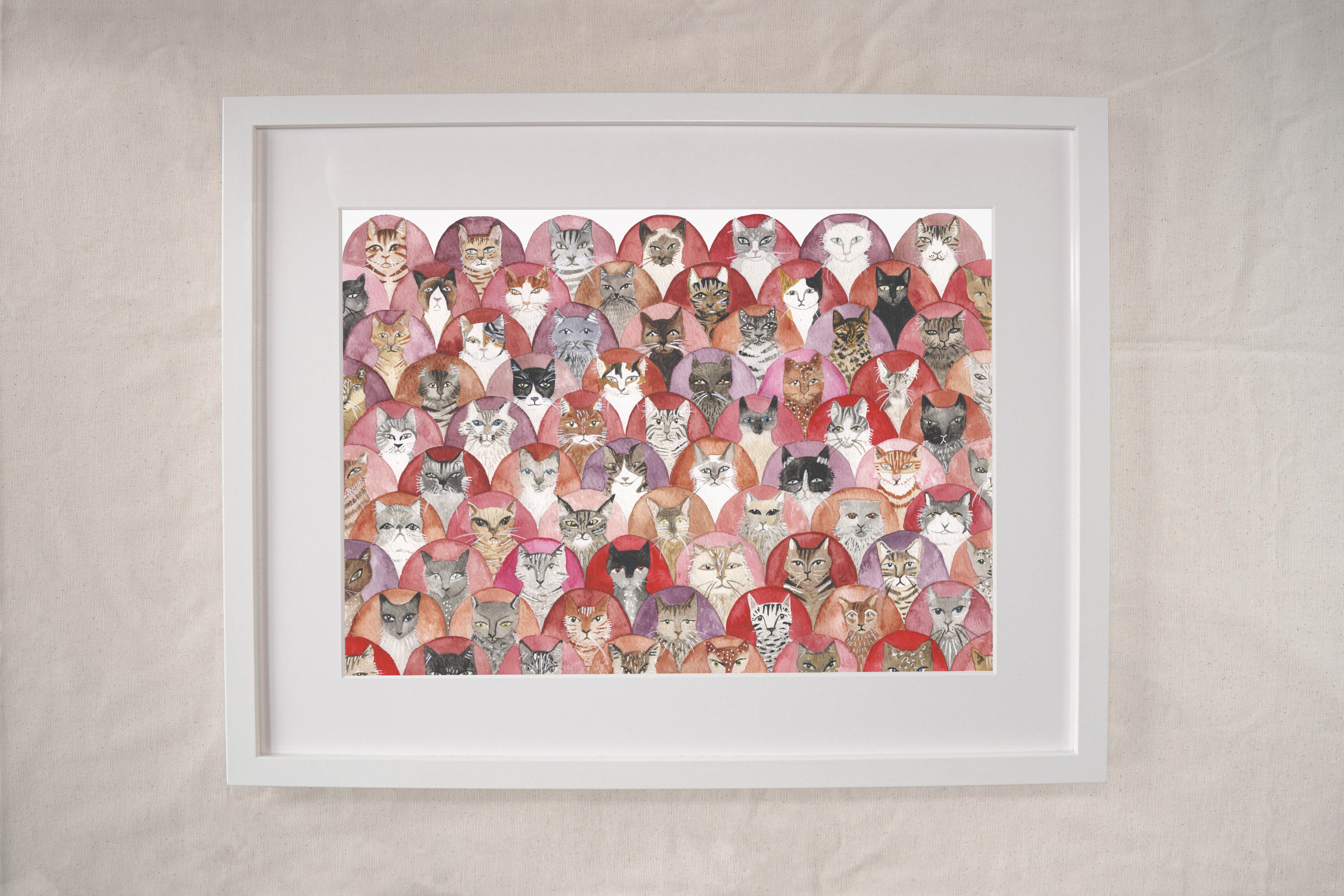 Hattie Buckwell Cat Assembly / Cat Breeds A4 Art Print