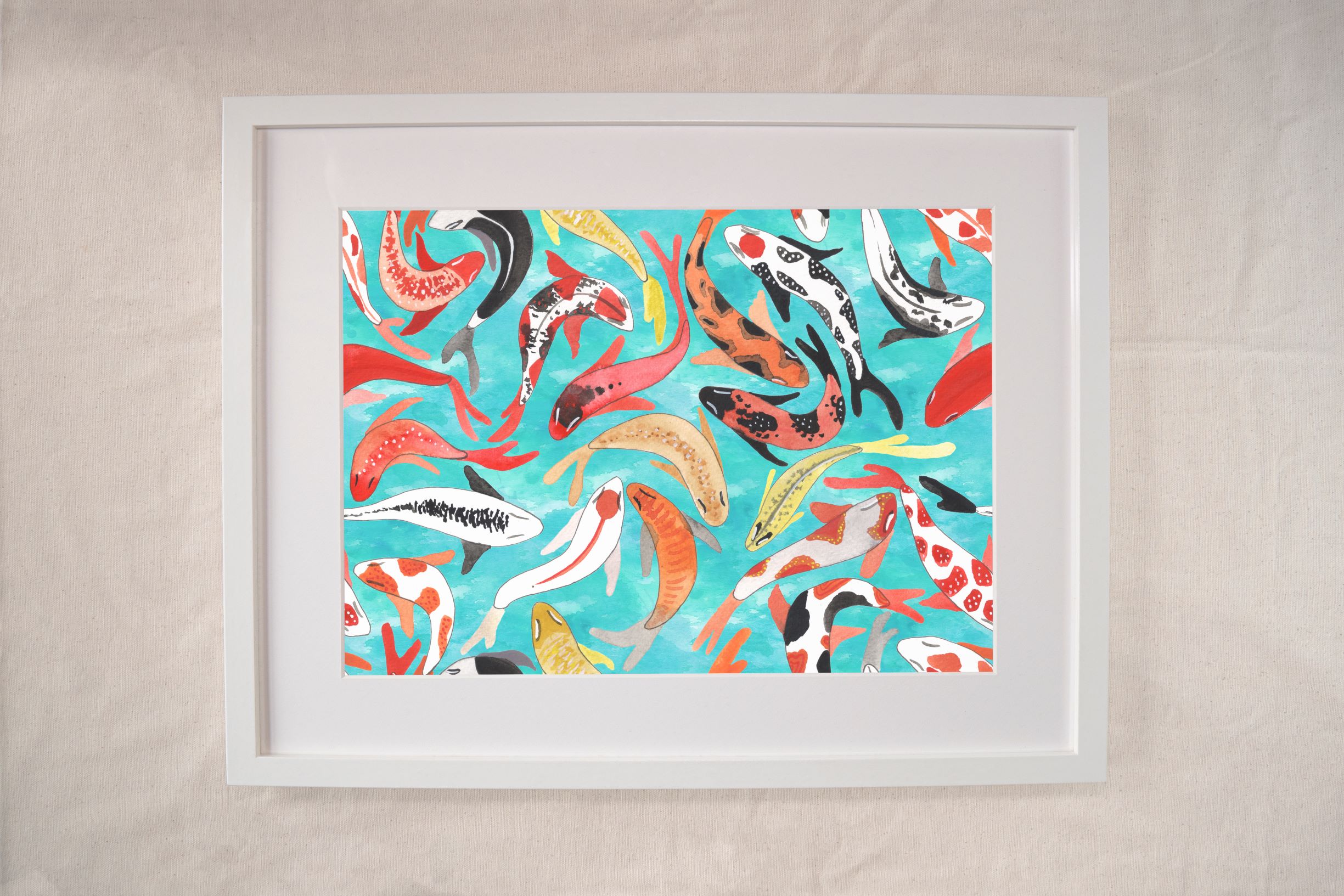 Hattie Buckwell Tropical Koi Carp A4 Art Print