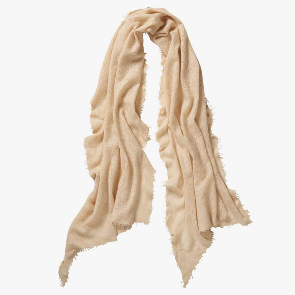 Pur Schoen Light Beige Hand Felted Cashmere Soft Scarf