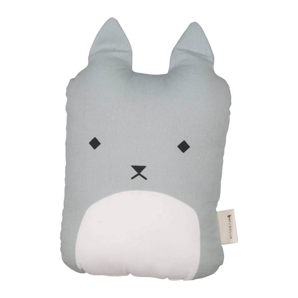 FABELAB Children's Animal Cushion Foggy Blue Cat