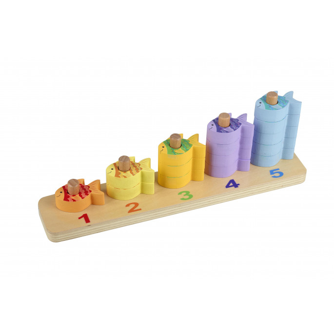 Orange Tree Toys Wooden Counting Stacking Fish Toy