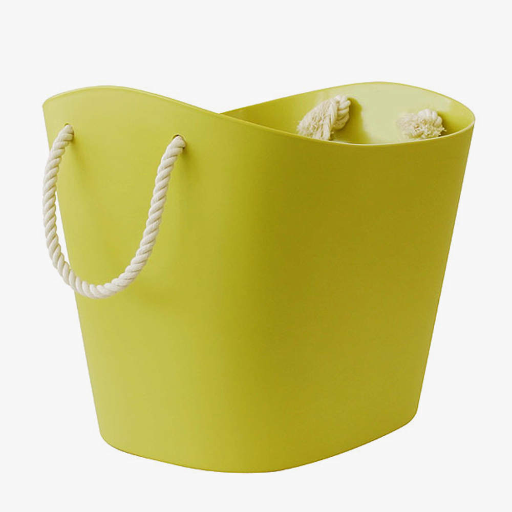 Hachiman Small Grey Yellow Lidded Storage Bucket - Trouva