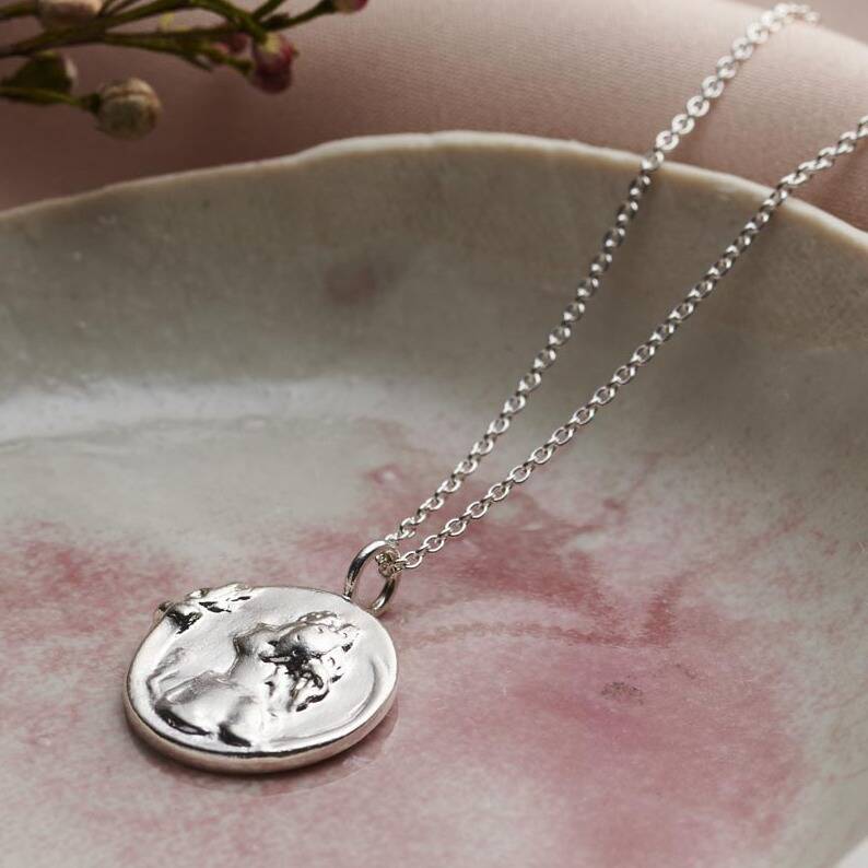 Posh Totty Designs Silver Mother Nature Disc Necklace