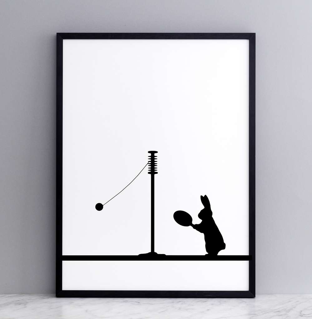 HAM Swing Ball Rabbit Print With Frame