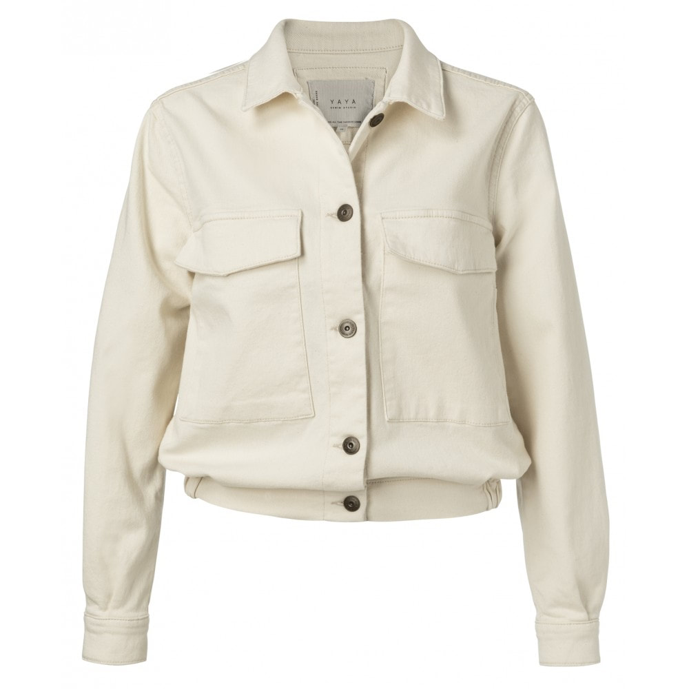 Yaya Bone White Denim Jacket