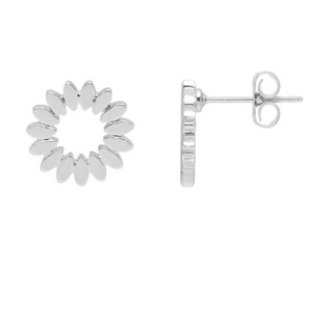 Estella Bartlett  Silver Plated Circular Flower Earrings