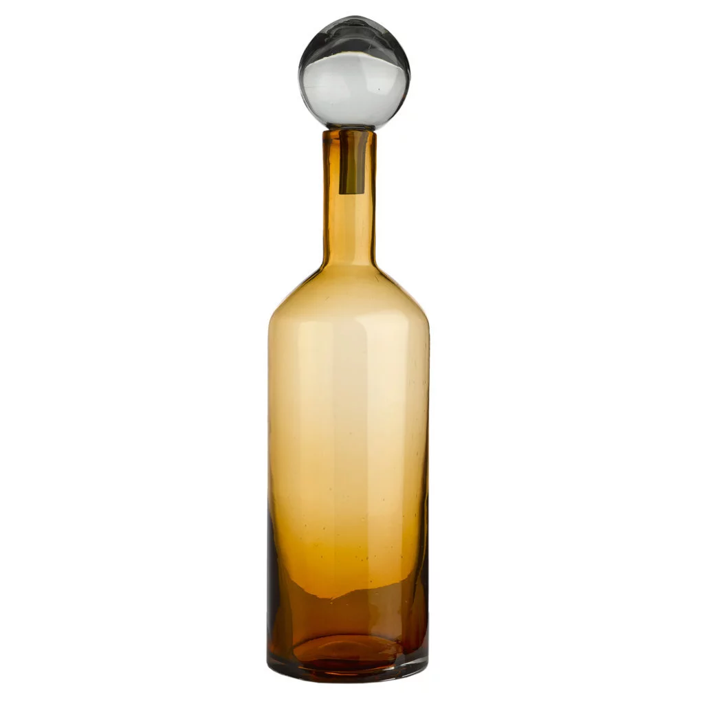 pols-potten-13cm-amber-stained-glass-decorative-bottle-with-smoked-cap