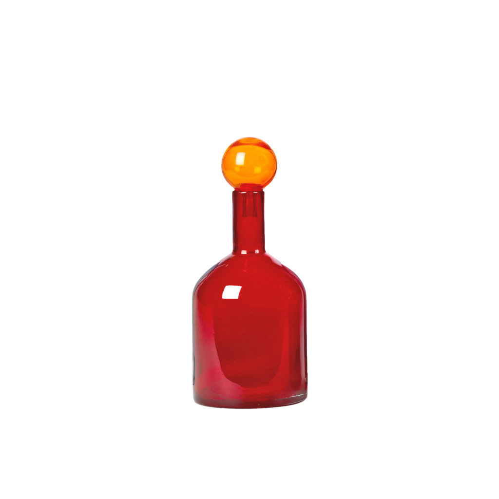 Pols Potten Red Glass Decorative Stained Bottle