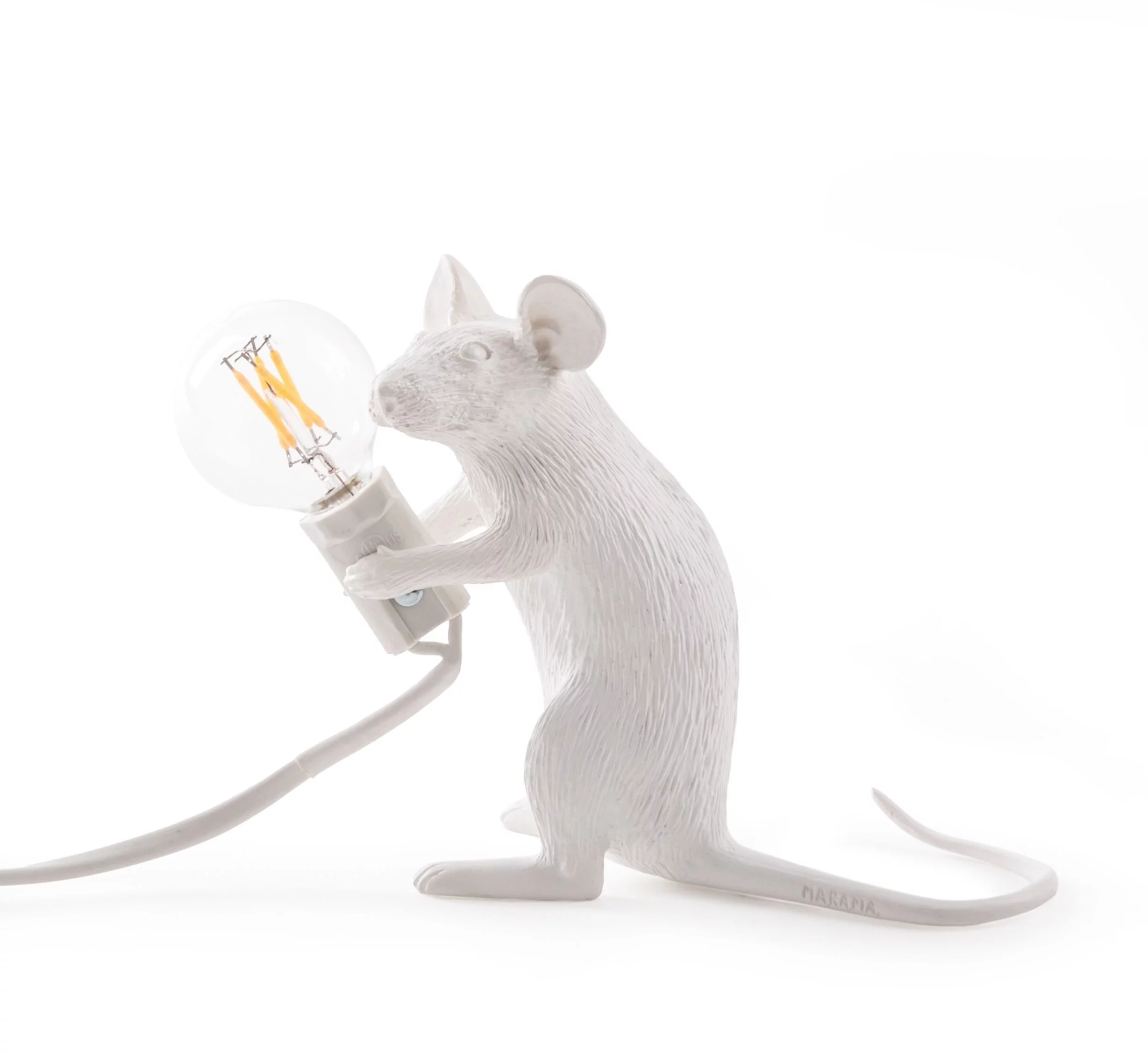 Seletti White Sitting Mouse Lamp