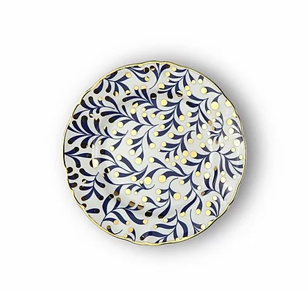 Bitossi Home Decal Gold Abracadabra Porcelain Dessert Plate