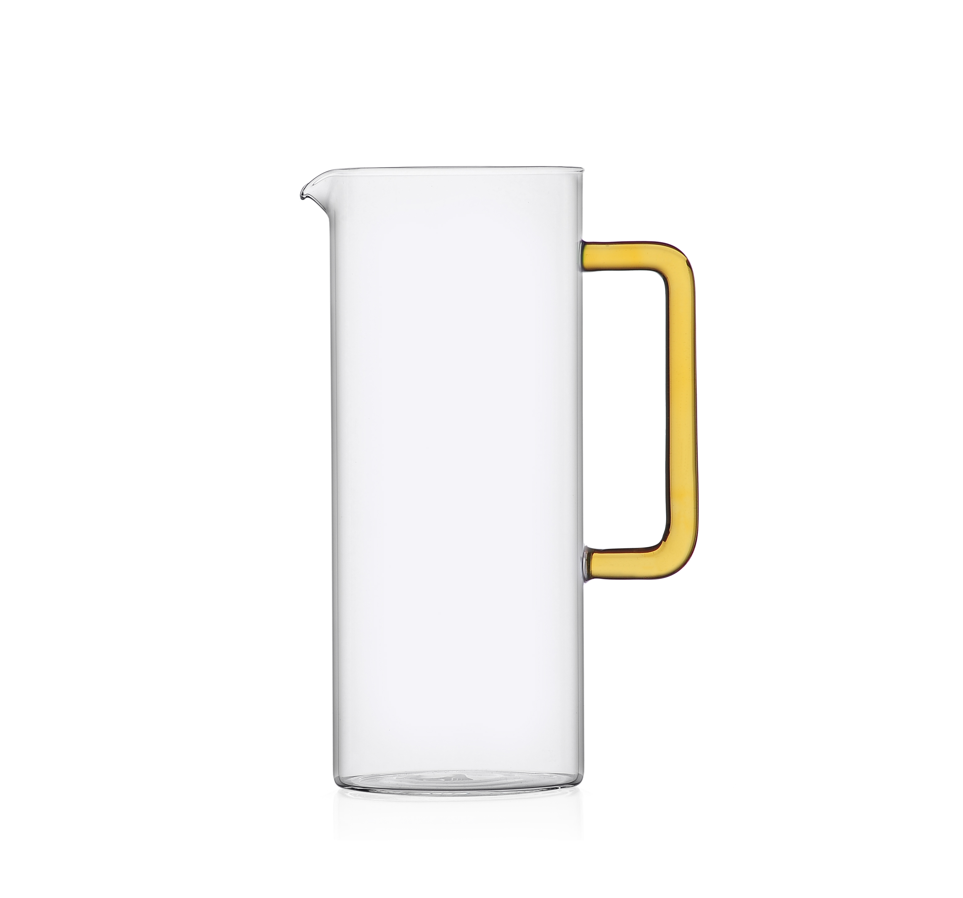 Ichendorf Milano Clear Glass Jug Tube with Yellow Glass Handle