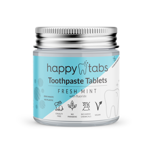 Happy Tabs Natural and Zero Waste Toothpaste Tablets Fresh Mint 