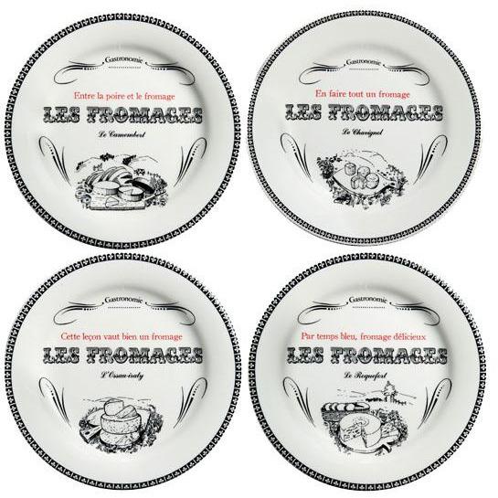 Gien Les Fromages Appetizer Plates Set of 4