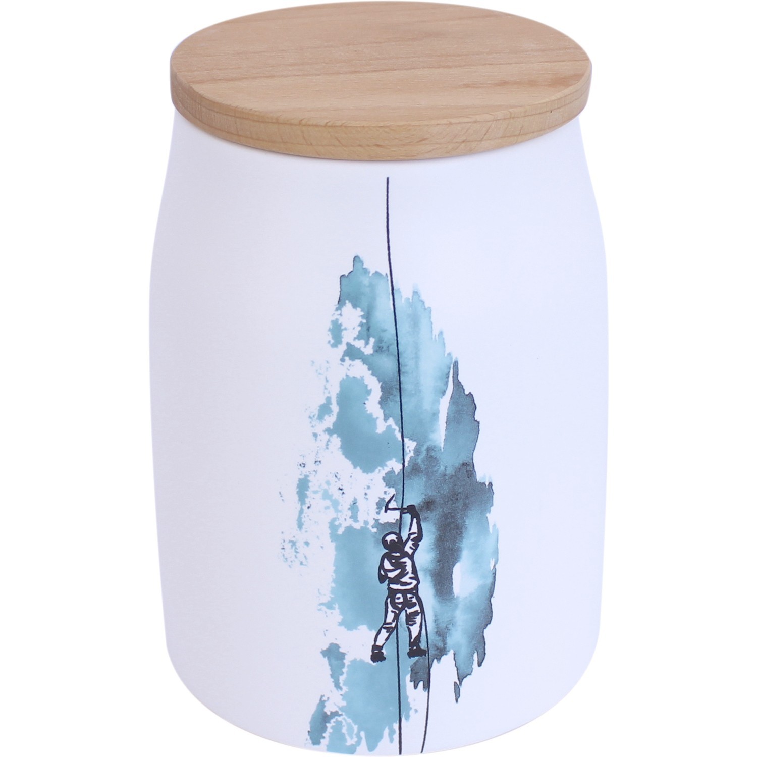 Angel des Montagnes Airtight Storage Jar With Ice Climber Motif 