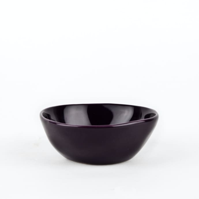 Quail's Egg Aubergine Ceramic Dipping Bowl Small