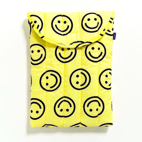 Baggu Puffy Funda De Portatil 13 Yellow Happy smiley