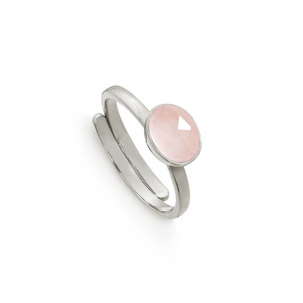 SVP Jewellery Rose Quartz Atomic Mini Adjustable Ring