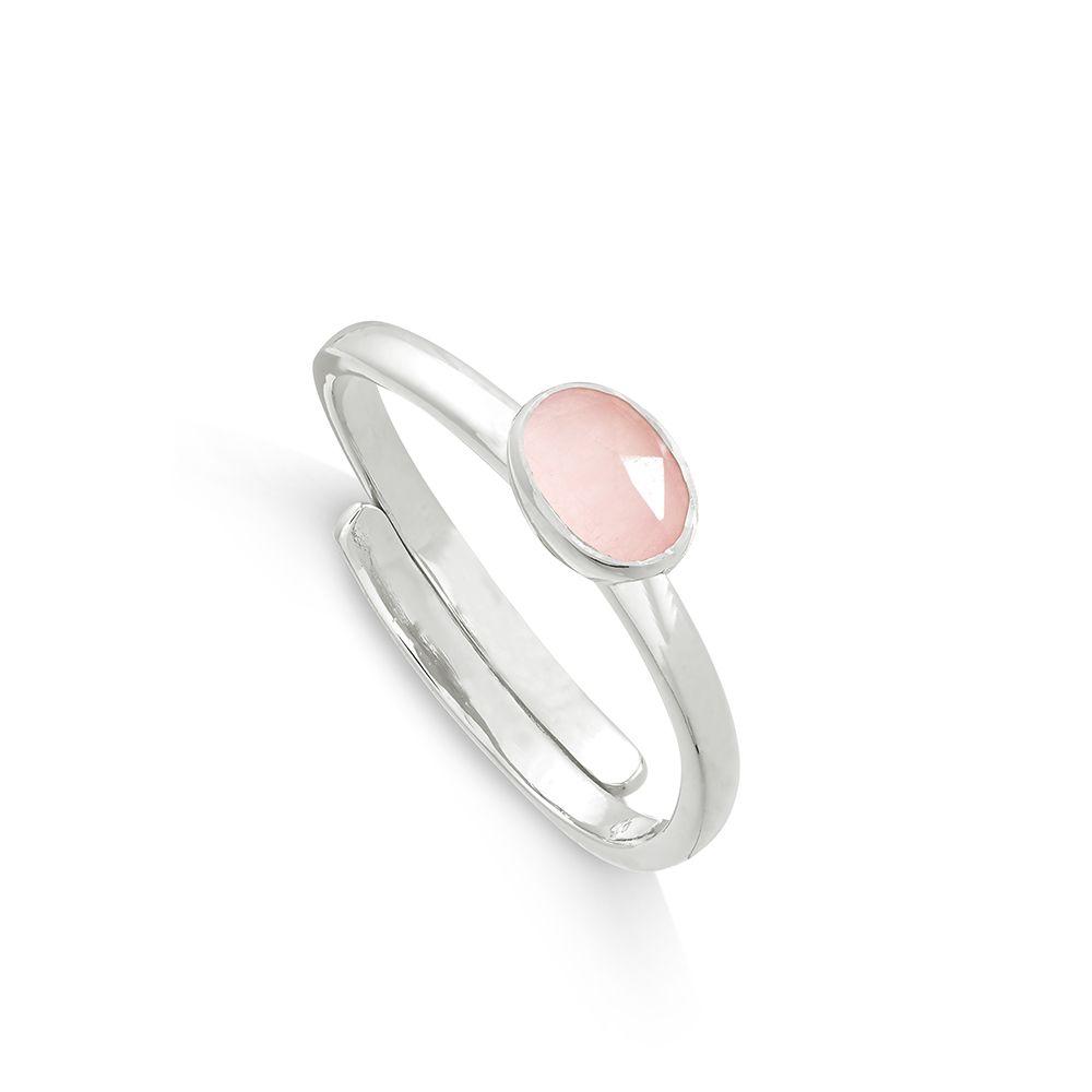 SVP Jewellery Atomic Micro Rose Quartz Adjustable Ring