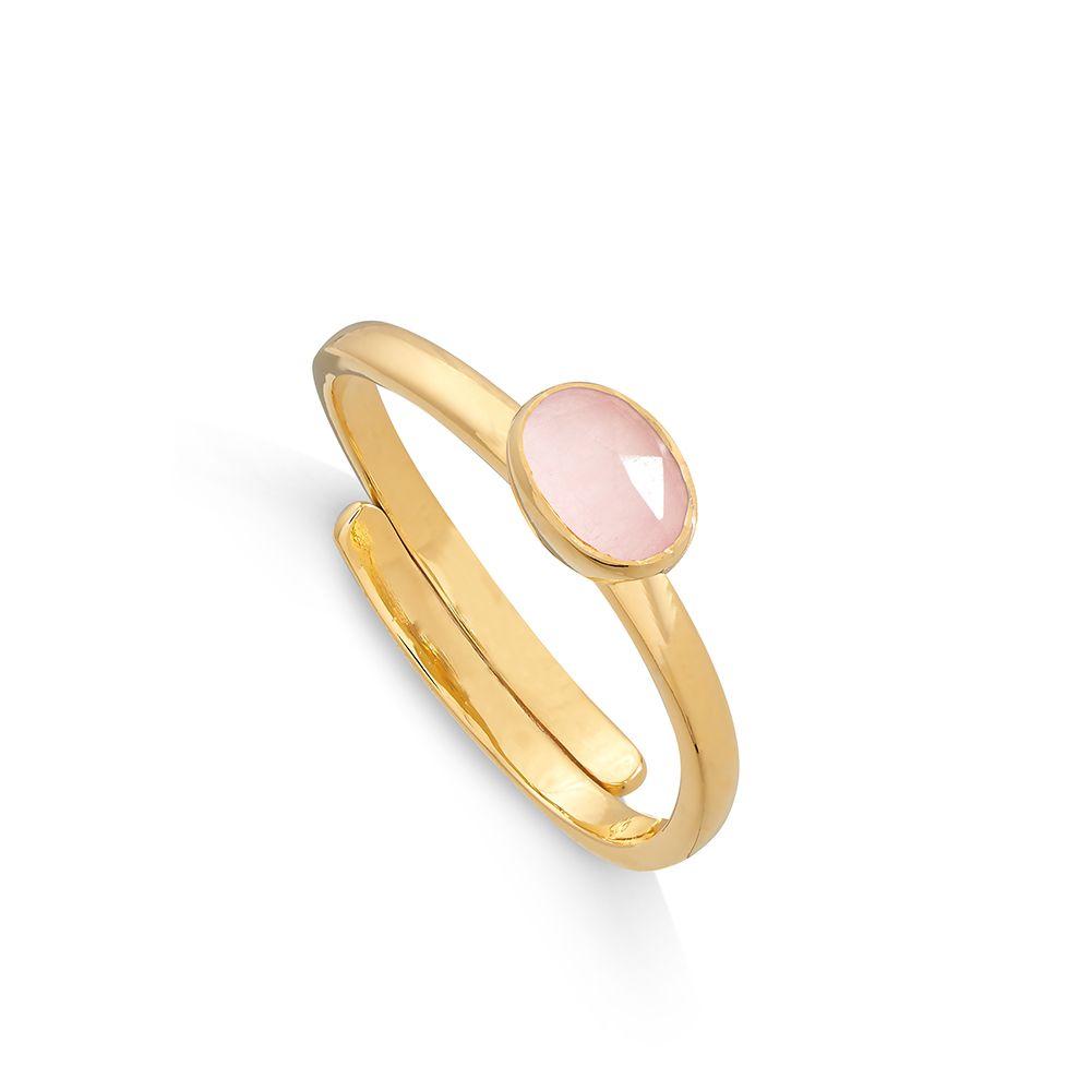 SVP Jewellery Atomic Micro Rose Quartz Adjustable Ring