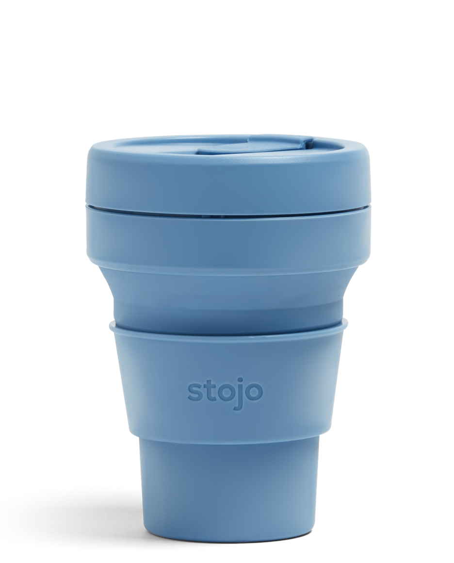 Stojo Steel Blue Silicone Collapsible Coffee Cup