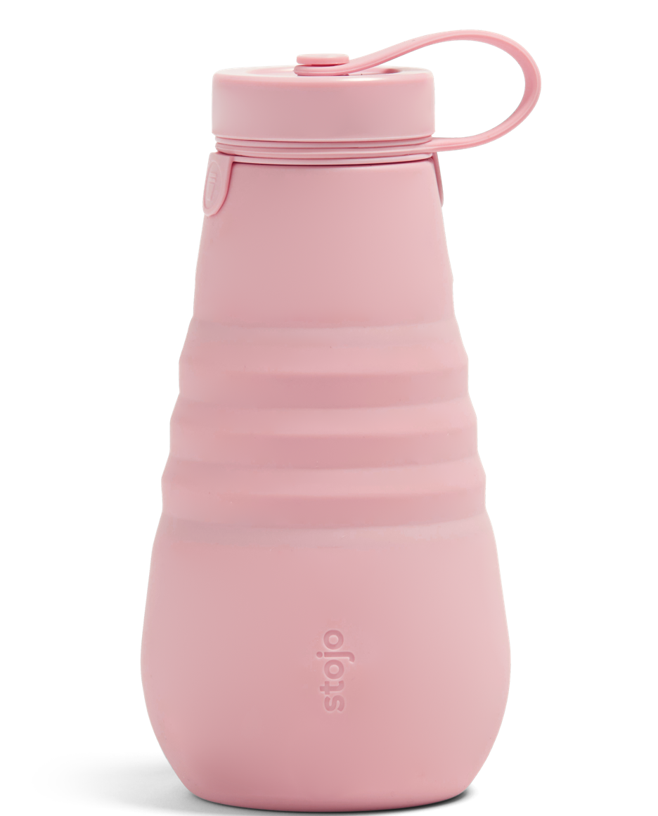 Stojo Pink Silicone Carnation Collapsible Bottle