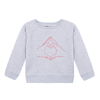 Maison Labiche  Hooded Sweatshirt with Hand Pattern Heart 